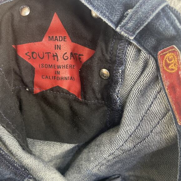 AG Adriano Goldschmied Jeans Womens 32 R Blue The Club Flare Denim Made USA - Picture 16 of 16